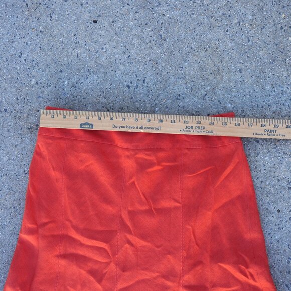 Talbots 16P Pure Irish Linen Orange A-Line Midi Skirt Coastal Grandma - Picture 6 of 10